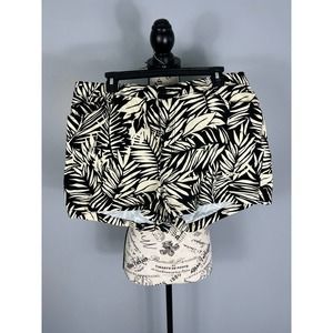 Forever 21 Tan and black tropical high rise jean shorts with pockets